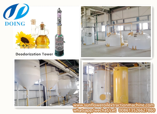 10-50TPD semi-continuous sunflower oil refinery plant