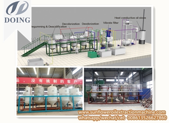 1-20TPD batch type sunflower oil refinery plant