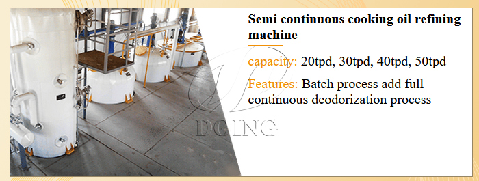 Semi-continuous cooking oil type refining machine