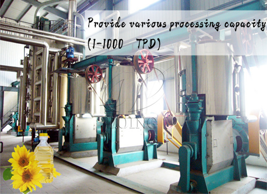 What machines does the sunflower oil press production line include?